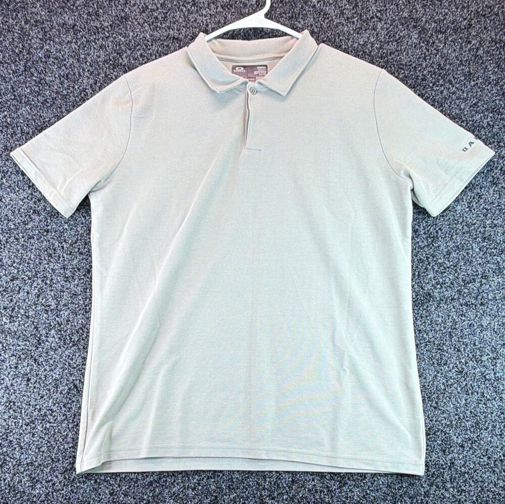 Oakley Hydrolix Polo Shirt Men's S Gray Short Sleeve Collared Solid Logo Button